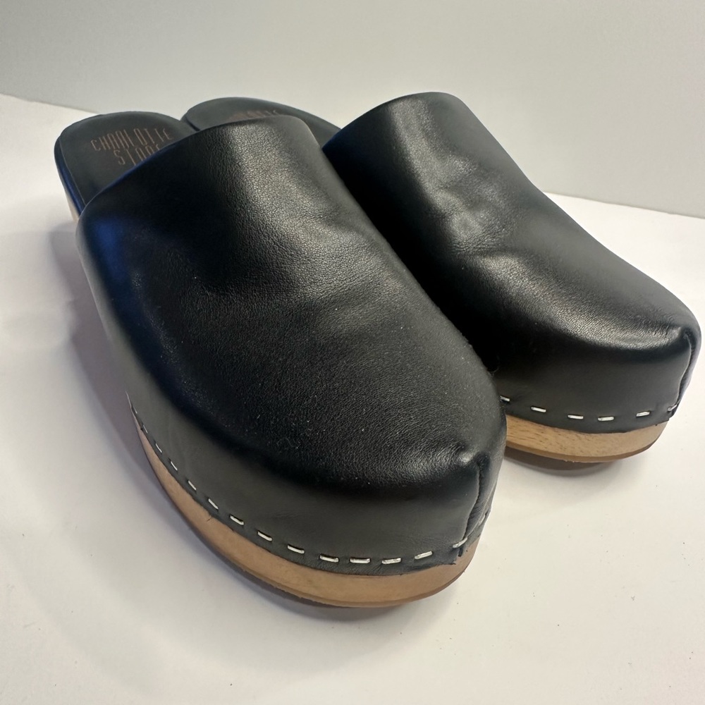 Charlotte Stone Martino Leather Black Clog Size 10